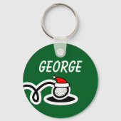 Personalized Christmas golf ball keychain gift Schlüsselanhänger (Vorderseite)