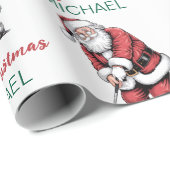 Personalized Christmas Golf Golfer Santa Claus Geschenkpapier (Rolleneckpunkt)
