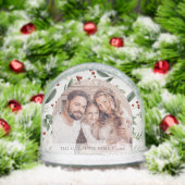 Personalized Christmas Holiday Greenery Photo Schneekugeln (Weihnachten)