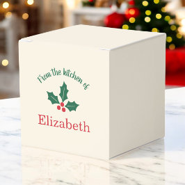 Personalized Christmas Holiday Kitchen Holly Berry Geschenkschachtel