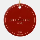 Personalized Christmas Holly Keramik Ornament (Hinten)