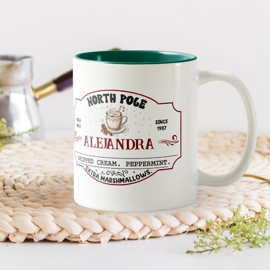 Personalized Christmas Hot Cocoa Zweifarbige Tasse