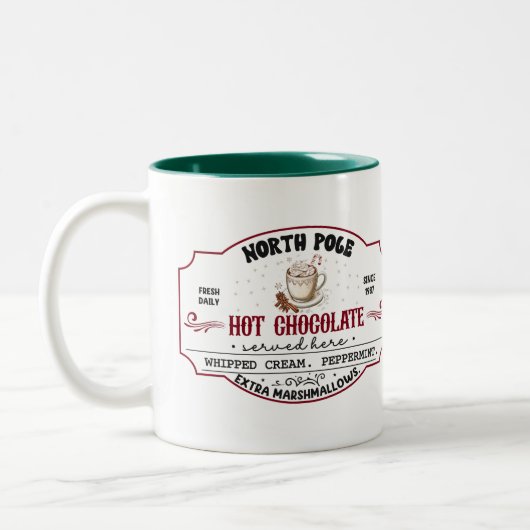 Personalized Christmas Hot Cocoa Zweifarbige Tasse (Links)