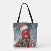 Personalized Christmas Initial Tote Bag with Custo Tasche (Rückseite)