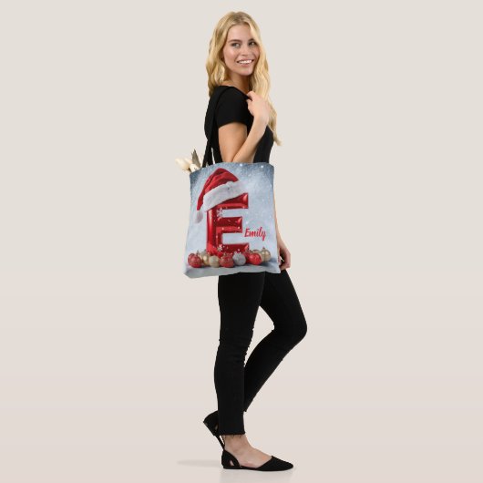 Personalized Christmas Initial Tote Bag with Custo Tasche (Am Model)