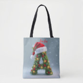 Personalized Christmas Initial Tote Bag with Custo Tasche (Vorderseite)