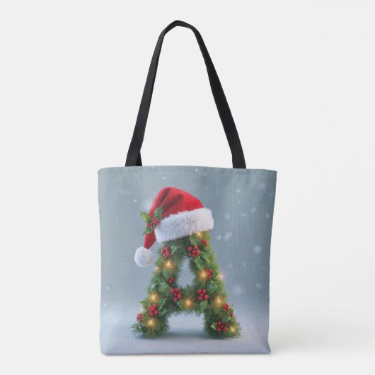 Personalized Christmas Initial Tote Bag with Custo Tasche (Rückseite)