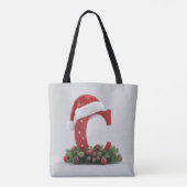 Personalized Christmas Initial Tote Bag with Custo Tasche (Rückseite)