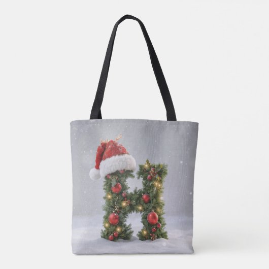 Personalized Christmas Initial Tote Bag with Custo Tasche (Rückseite)