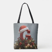 Personalized Christmas Initial Tote Bag with Custo Tasche (Rückseite)