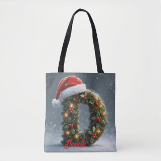 Personalized Christmas Initial Tote Bag with Custo Tasche