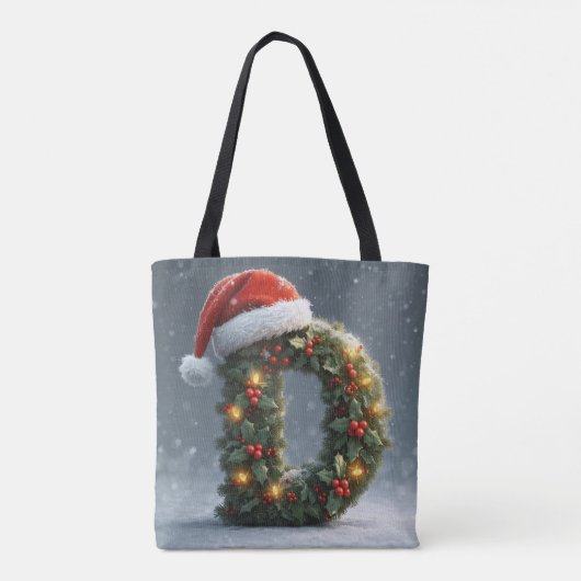 Personalized Christmas Initial Tote Bag with Custo Tasche (Rückseite)