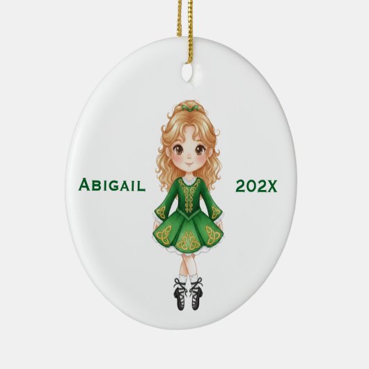 Personalized Christmas Irish Blonde Girl Dance Keramik Ornament (Rechts)