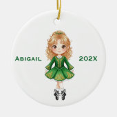 Personalized Christmas Irish Blonde Girl Dance Keramik Ornament (Vorne)