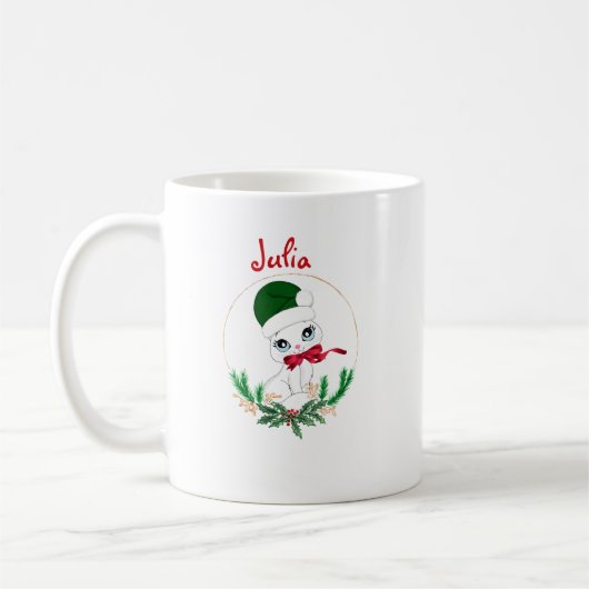 Personalized Christmas kitty – Holiday Kaffeetasse (Links)