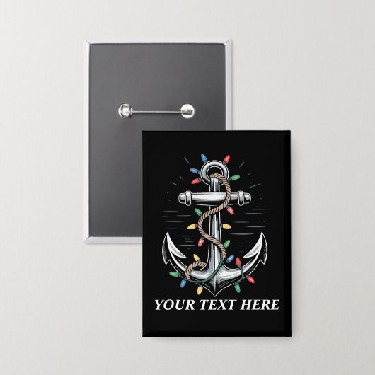 Personalized Christmas Lights Boating Sailing  Button (Vorderseite/Rückseite)