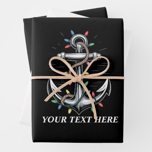 Personalized Christmas Lights Boating Sailing  Geschenkpapier Set (Beispiel)