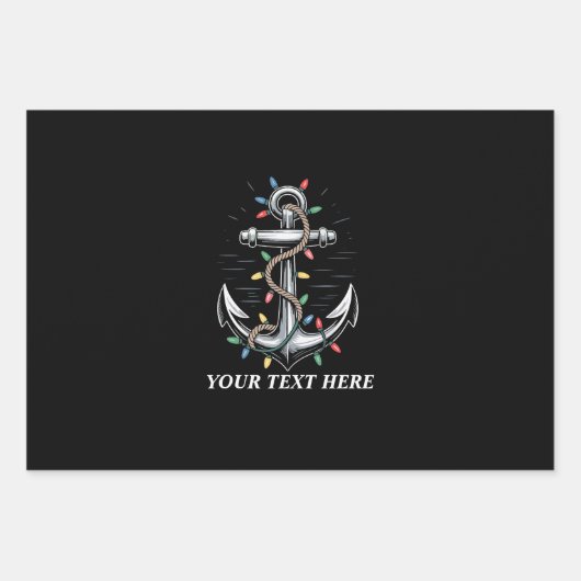 Personalized Christmas Lights Boating Sailing  Geschenkpapier Set (Vorderseite)