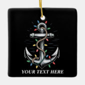 Personalized Christmas Lights Boating Sailing  Keramikornament (Vorderseite)