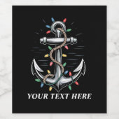 Personalized Christmas Lights Boating Sailing  Weinetikett (Einzelnes Label)