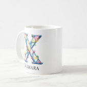 Personalized Christmas Lights Monogram Initial X Kaffeetasse (Vorderseite Links)