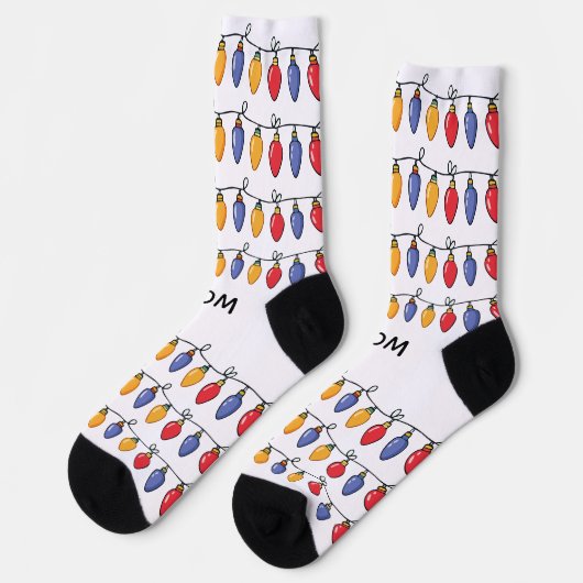 Personalized Christmas Lights Socken (Linkes Detail)