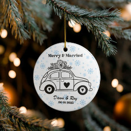 Personalized Christmas Married Ornament, Custom  Keramik Ornament