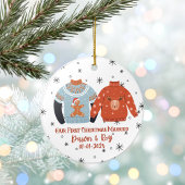 Personalized Christmas Married Ornament, Custom  Keramik Ornament