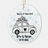 Personalized Christmas Married Ornament, Custom Keramik Ornament (Links)