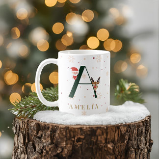 Personalized Christmas Monogram A Mug Kaffeetasse