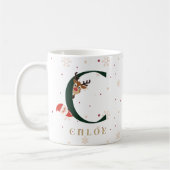 Personalized Christmas Monogram C Mug Kaffeetasse (Links)