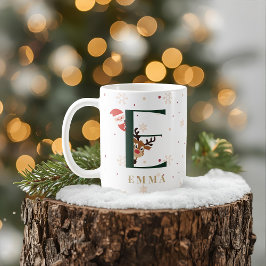 Personalized Christmas Monogram E Mug Kaffeetasse