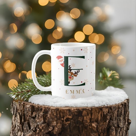 Personalized Christmas Monogram E Mug Kaffeetasse