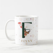 Personalized Christmas Monogram F Mug Kaffeetasse (Links)