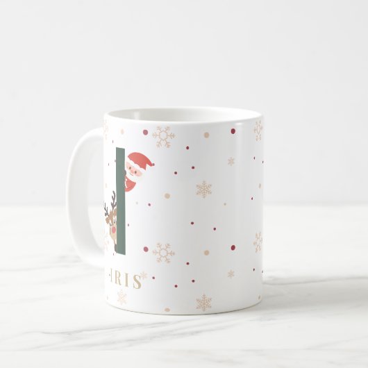 Personalized Christmas Monogram I Mug Kaffeetasse (Vorderseite Links)