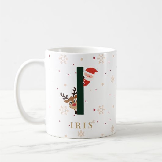 Personalized Christmas Monogram I Mug Kaffeetasse (Links)