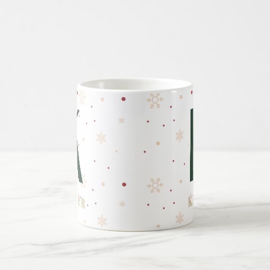 Personalized Christmas Monogram K Mug Kaffeetasse (Mittel)