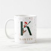 Personalized Christmas Monogram K Mug Kaffeetasse (Links)
