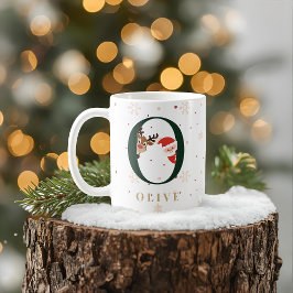 Personalized Christmas Monogram O Mug Kaffeetasse