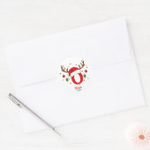 Personalized Christmas Monogram O Santa Hat Runder Aufkleber (Umschlag)