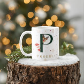 Personalized Christmas Monogram P Mug Kaffeetasse