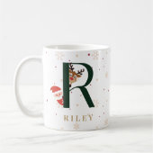 Personalized Christmas Monogram R Mug Kaffeetasse (Links)