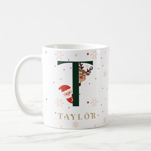 Personalized Christmas Monogram T Mug Kaffeetasse (Links)