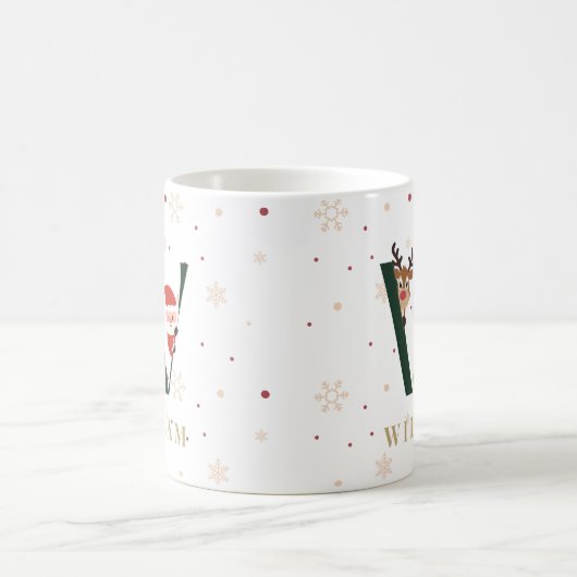 Personalized Christmas Monogram W Mug Kaffeetasse (Mittel)