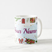 Personalized Christmas Mug – Add Your Name Kaffeetasse (VorderseiteRechts)