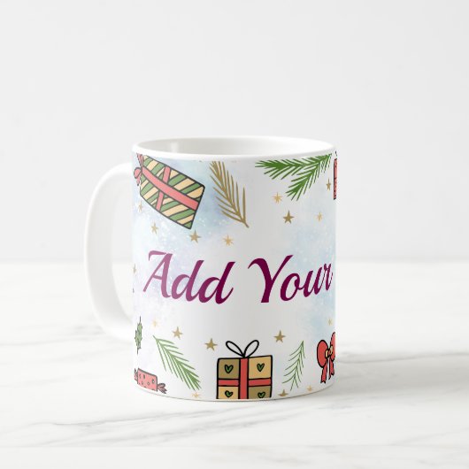 Personalized Christmas Mug – Add Your Name Kaffeetasse (Vorderseite Links)