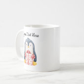 Personalized Christmas Mug With A Cute Penguin Kaffeetasse (Vorderseite Links)
