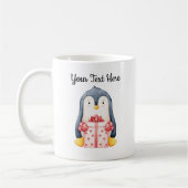 Personalized Christmas Mug With A Cute Penguin Kaffeetasse (Links)