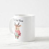 Personalized Christmas Mug With A Cute Reindeer Kaffeetasse (Vorderseite Links)