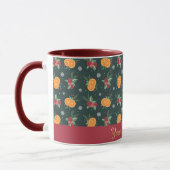 Personalized Christmas Mug with Oranges and Holly Tasse (Links)